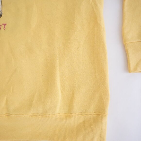 Vintage Fruit of the Loom Yellow Cotton Blend Lamb Graphic Sweet Sweatshirt L - Picture 5 of 9